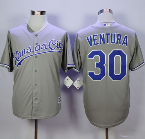 Royals #30 Yordano Ventura New Grey Cool Base Stitched MLB Jersey - Click Image to Close